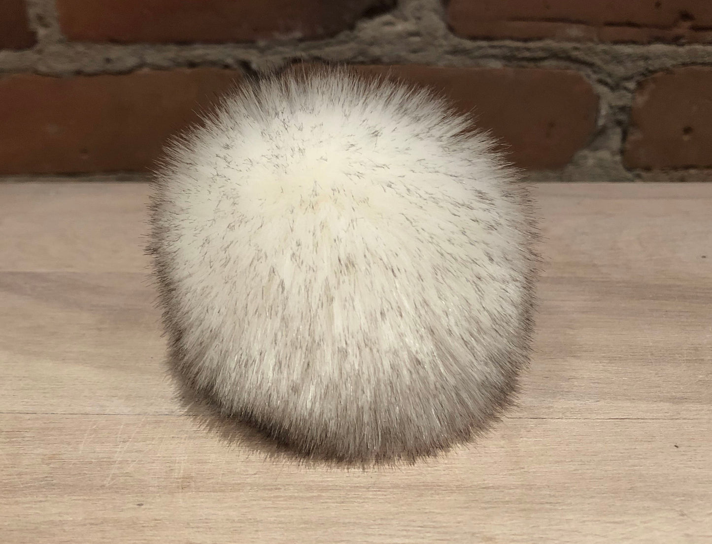 Ivory White Chinchilla Faux Fur Pom, 3.5 Inch