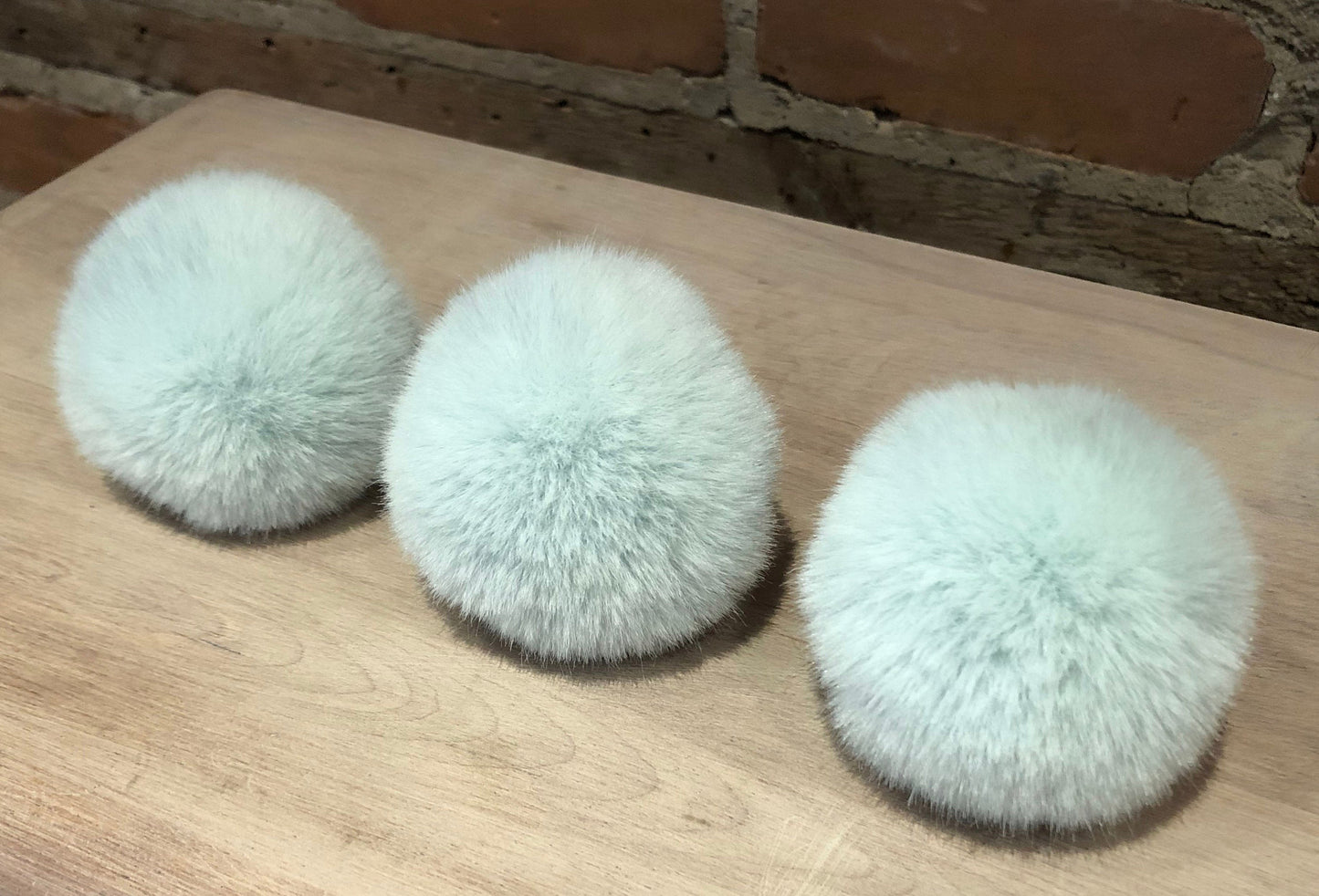 Fresh Mint Green Faux Fur Pom, 3 Inch