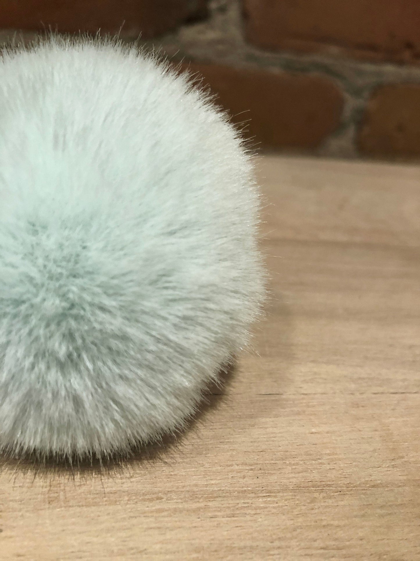 Fresh Mint Green Faux Fur Pom, 3 Inch