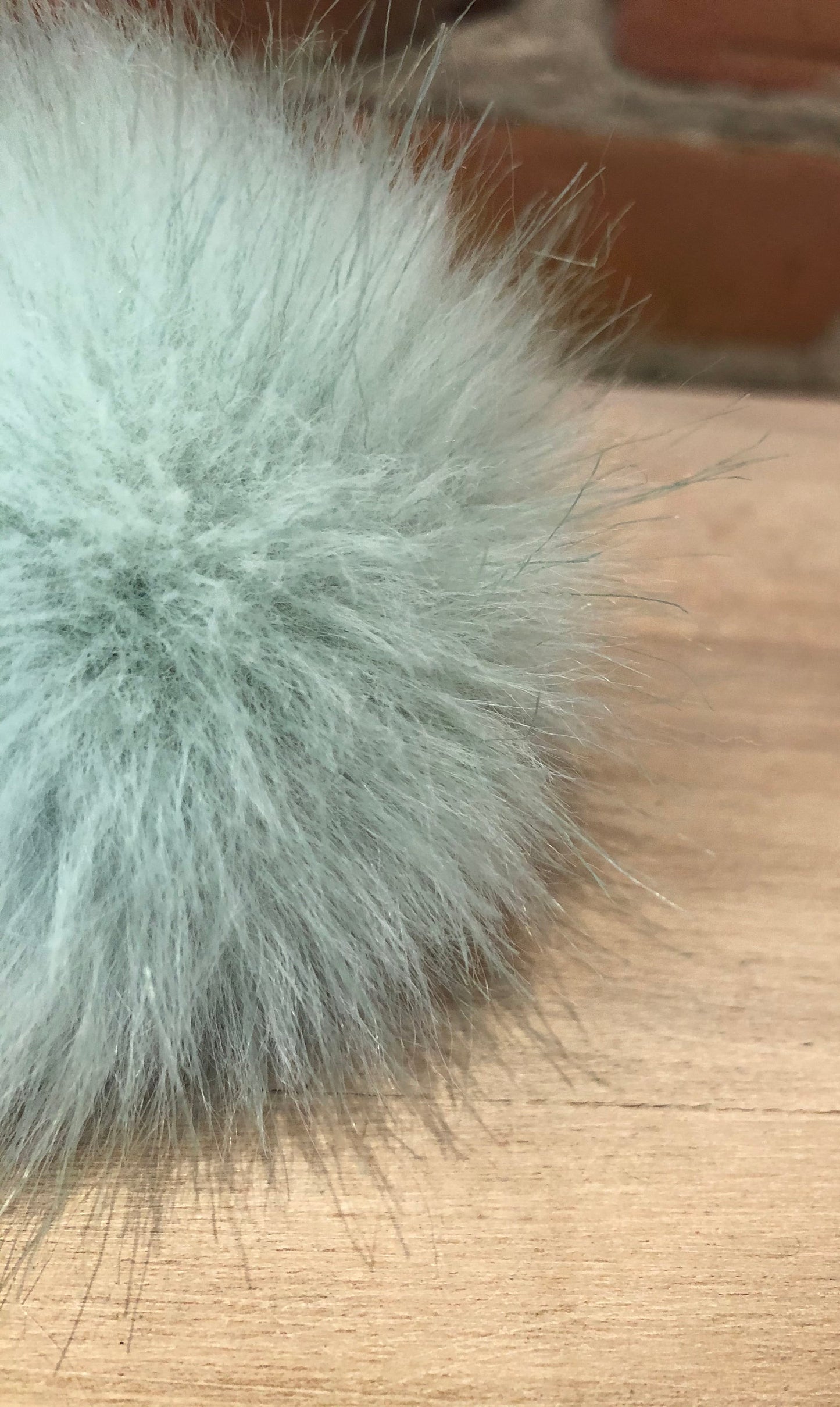 Mint Green Faux Fur Pom, 3 Inch