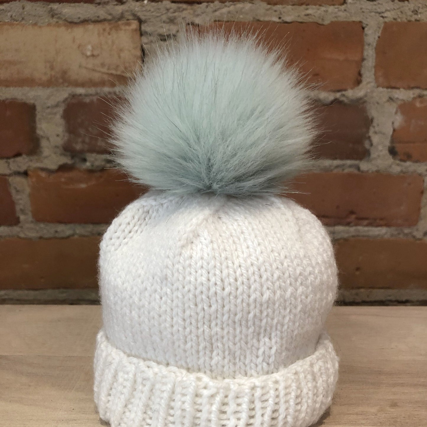 Mint Green Faux Fur Pom, 3 Inch