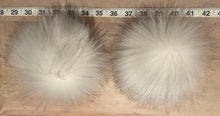 Load image into Gallery viewer, Salt and Pepper White Faux Fur Pom Pom, 5.5-Inch

